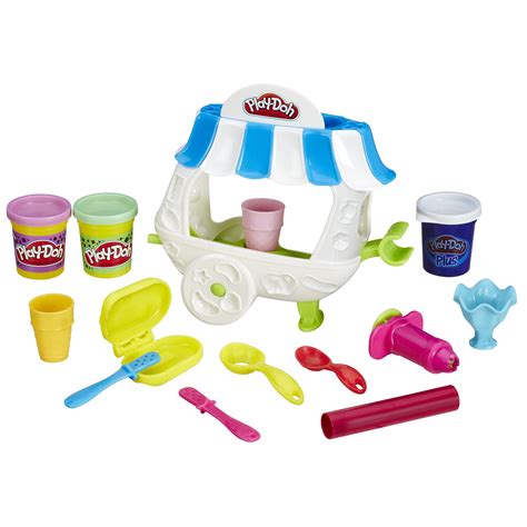 Play Doh Sweeet Shoppe Ice Cream Sundae Cart Food Set With 3 Cans Of