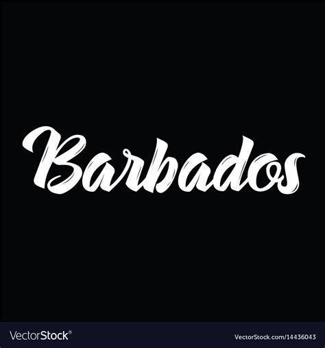 Barbados Text Design Calligraphy Royalty Free Vector Image
