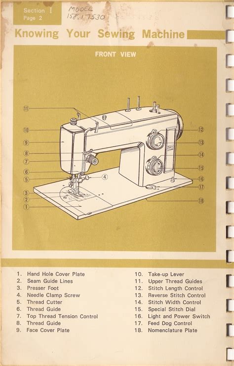 Sears Kenmore Sewing Machine Manual 158 10400