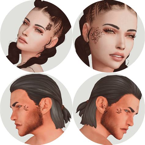 Oksolivers Face Tattoo Pack Sweet Sims 4 Finds