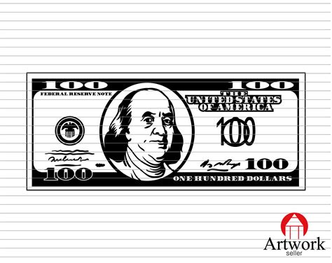 Art And Collectibles Digital Prints 100 Hundred Dollar Bill Svg Money