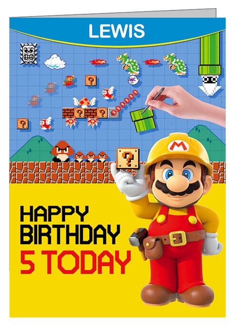 This online birthday card maker allows you to create a personalized message on your chosen card design. Super Mario Maker Personalised Birthday Card (A5) on eBid ...