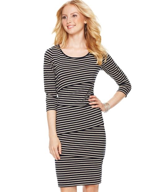 the limited this looks comfy and flattering striped knit dress dresses knit dress