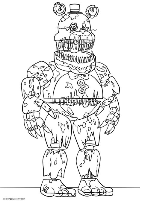 Nightmare Freddy Coloring Page Free Printable Coloring Pages