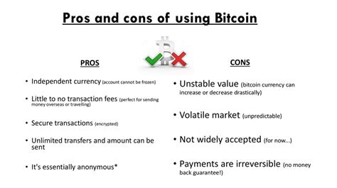 Comments off on the pros and cons of bitcoin. Pros and cons of bitcoin