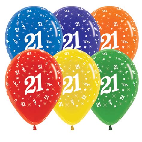 Sempertex 30cm Age 21 Crystal Assorted Latex Balloons 25pk Amscan