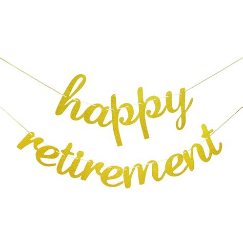 Happy Retirement Decorations Happy Retirement Banner Sign Gold My Xxx