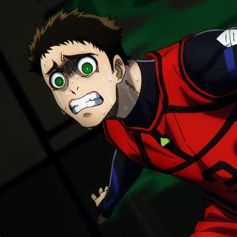 An Animated Image Of A Man With Green Eyes In A Red Shirt And Black Pants