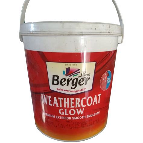 Berger Weathercoat Glow Smooth Emulsion Paint 1 L At Rs 250bucket In