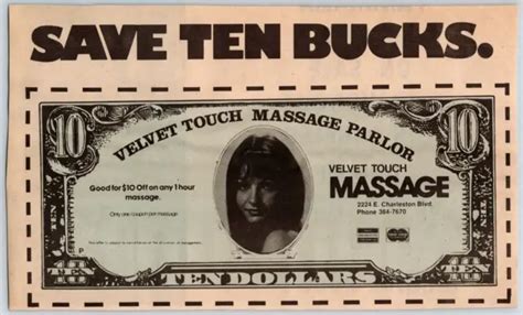 Las Vegas Nv Velvet Touch Massage Ad Advertising Clipping Print Ad