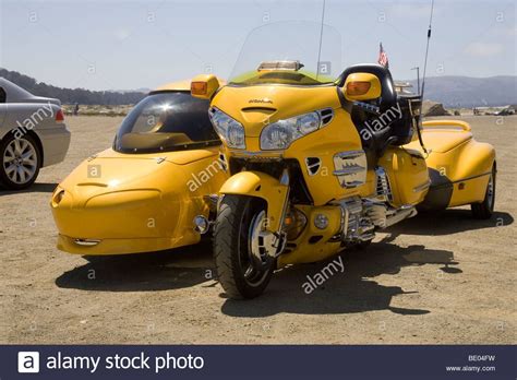 Custom Honda Motorcycle With Sidecar And Trailer Stock Photo Vw Trike