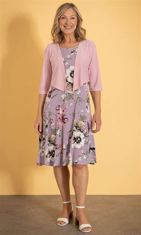 Anna Rose Floral Printed Dress And Cover Up In Pink Klass