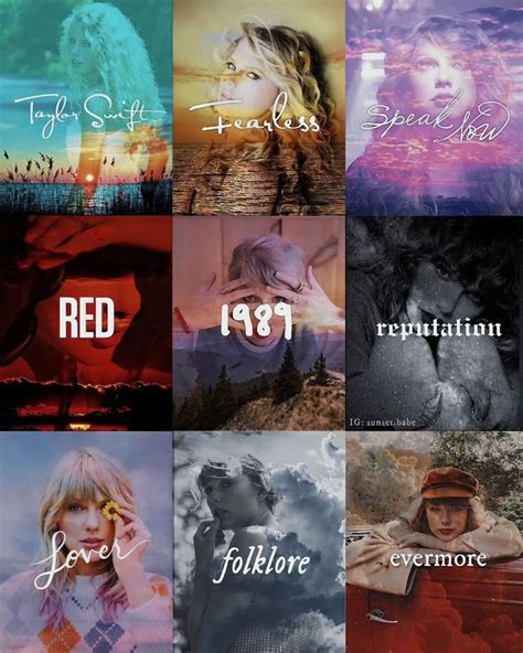 Taylorswift Albums As Sunsets 🤍 Fav Eras Aesthetic —