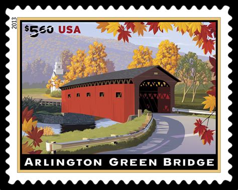 Arlington Green Covered Bridge Priority Mail United States Postage