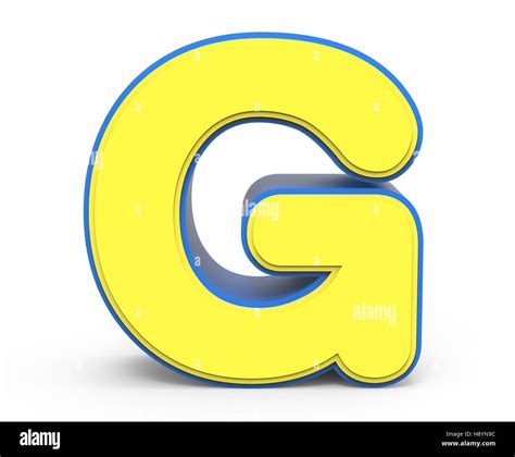 3d Rendering Cute Yellow Letter G Isolated White Background Toylike