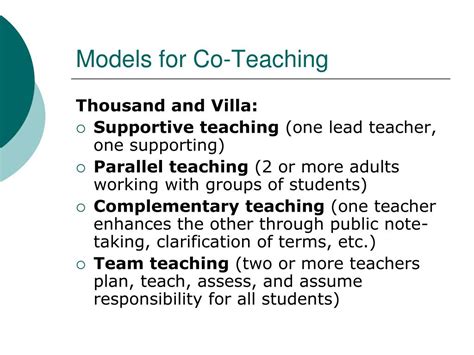 ppt co teaching a model for collaboration in the classroom powerpoint presentation id 4059119