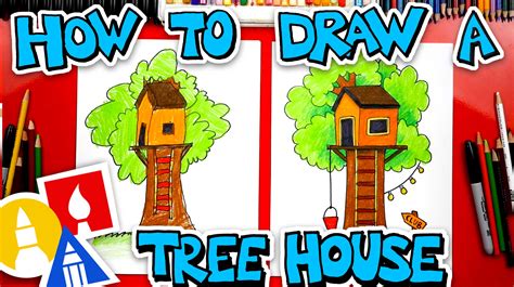 How to draw a tree, there are many different ways to draw trees, so take this one way and learn finishing off your tree drawing. How To Draw A Tree House - Art For Kids Hub