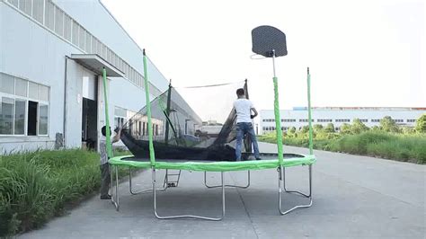 Once the ring is together, begin assembling the legs. 14FT Trampoline Assembly - YouTube