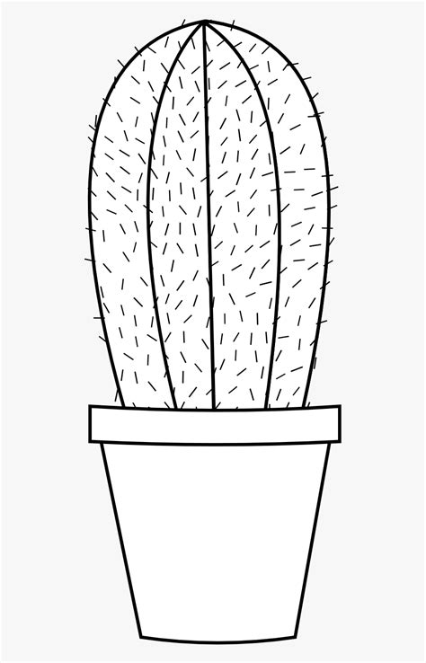 Printable Outline Cactus Template