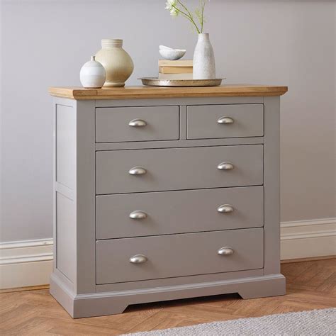 Grey Chest Of Drawers St Ives Oak Furnitureland Painted Bedroom