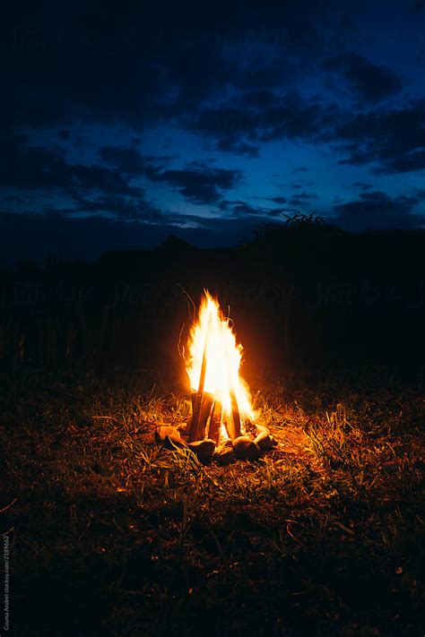 Campfire At Night By Stocksy Contributor Cosma Andrei Stocksy