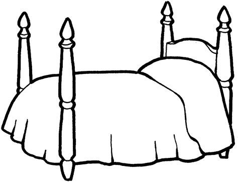 Coloriage lit pour dormir à imprimer et colorier
