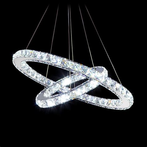 Vanity light fixtures are a popular choice for giving your bathroom a makeover, and will also help light the room. modern two circles led crystal chandelier light fixture ...