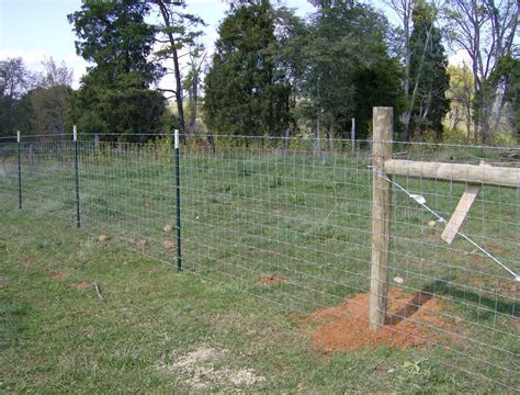 This fence will use two kinds of wire mesh. Posts