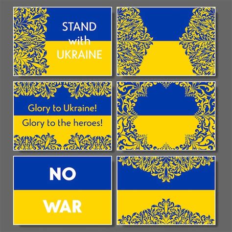 Premium Vector Ukraine Flag Horizontal War Posters