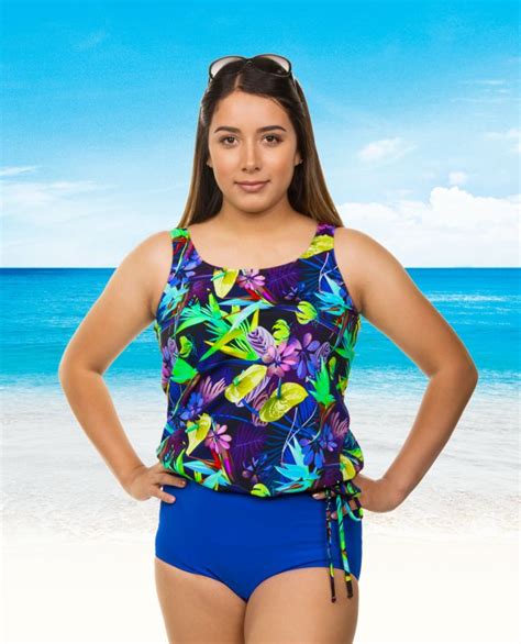 The Mastectomy Blouson Top Tropical Queen Size Wph