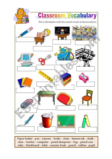 Vocabulary Matching Worksheet School English Esl Worksheets For