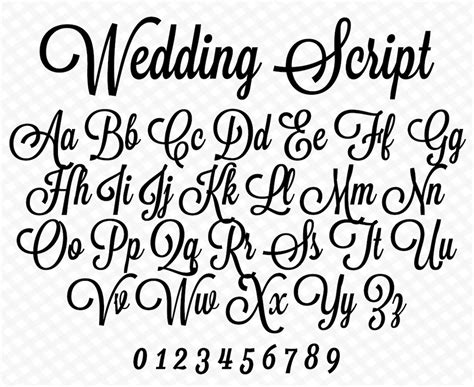 Wedding Font Cursive Font Wedding Script Wedding Cursive Font