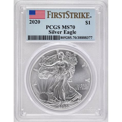 American Eagle 1 Oz Silver Coin Pcgs Ms70 Usa 2020 Coinsboutique