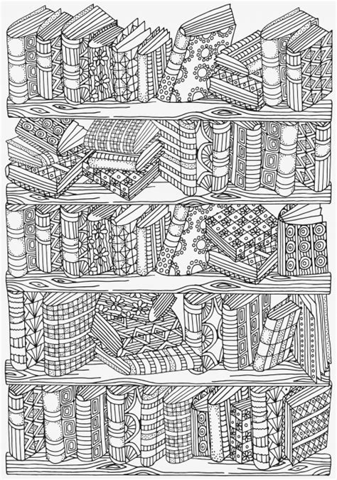 Bookshelf Doodle Coloring - KidsPressMagazine.com