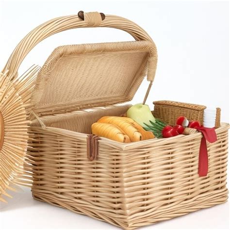 Premium Ai Image Hamper Carrying Basket Woven Basket