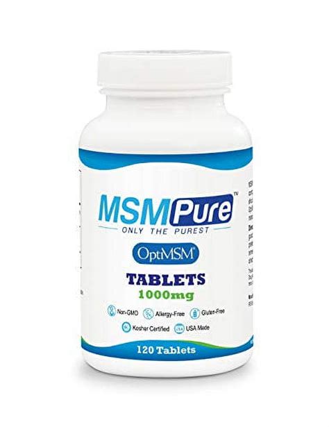 Kala Health Msmpure Tablets 1000 Mg Pure Msm Organic Sulfur Supplement A 120 Count