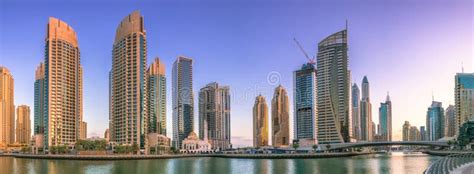 Day View Of Dubai Marina Bay With Clear Sky Uae Stock Image Image Of