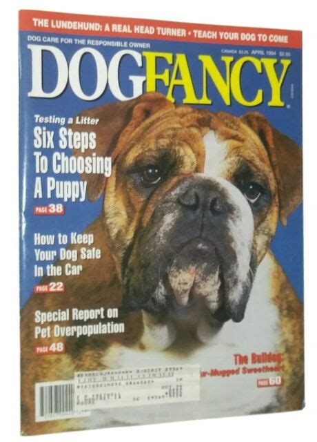 Dog Fancy Illustrated Magazine Bulldog Cover Lundehund Article Apr