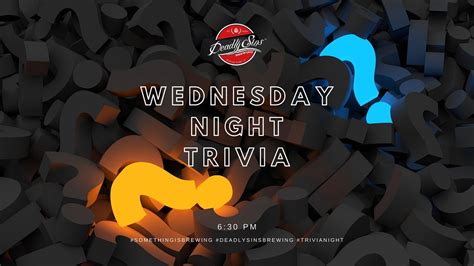 Wednesday Night Trivia At Deadly Sins Brewing Winter Park