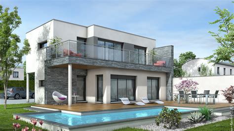 Maison toit plat Azur - Plan maison contemporaine