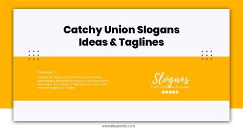 109 Catchy Union Slogans Ideas And Taglines Idealwrite