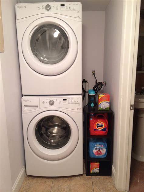 Stacked Washer and Dryer organization for small space in closet | For ...
