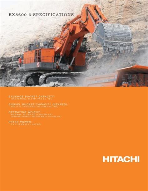 Ex5600 6 Specifications Hitachi