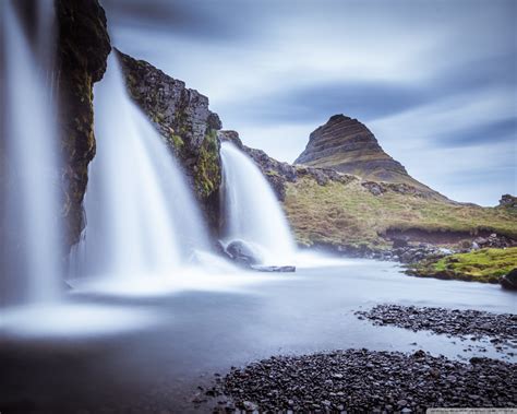 Kirkjufellsfoss Waterfall Kirkjufell Iceland Ultra Hd Desktop