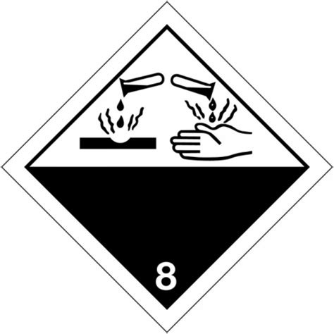Placa de advertência transporte de substâncias tóxicas ou corrosivas ADR