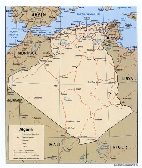 Large Scale Political Map Of Algeria With Roads Railroads And Major Images And Photos Finder