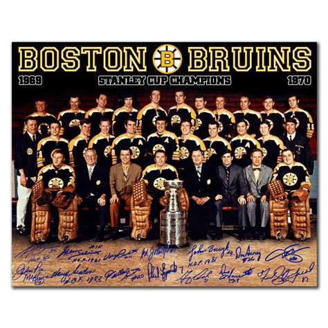1970 Boston Bruins Stanley Cup Champions Team Autographed 16x20 Signed