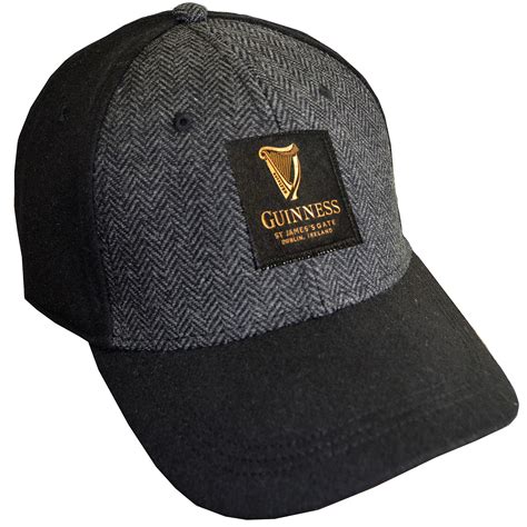 Buy Black Guinness Embossed Tweed Baseball Cap Carrolls Irish Ts