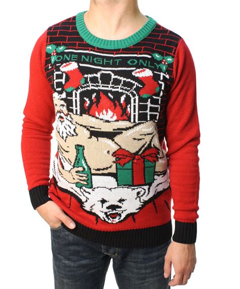 Ugly Christmas Sweater Teen Boys One Night Only Led Light Up Sweater