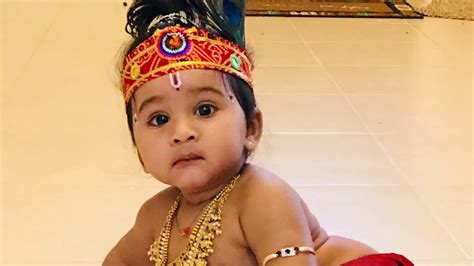 Infant cute baby boy as little Krishna kannaya kanha - YouTube